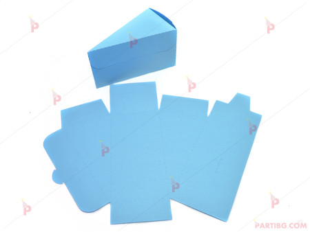 Едноцветно картонено парче за торта - синьо