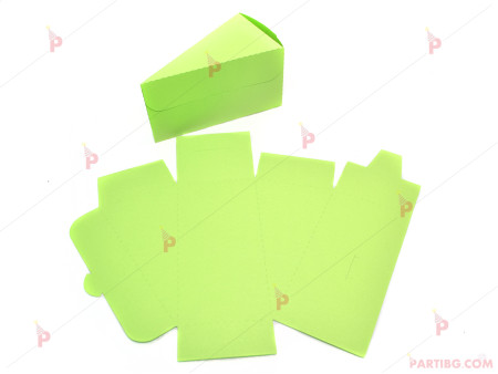 Едноцветно картонено парче за торта - зелено