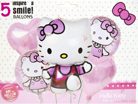 Фолиеви балони комплект от 5 бр. - Кити / Hello Kitty!!!-9