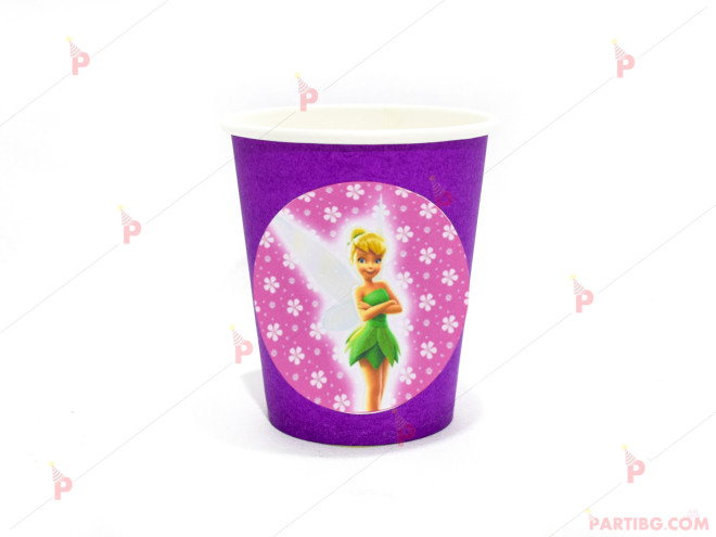 Чашки едноцветни в лилаво с декор Тинкърбел/Камбанка | PARTIBG.COM