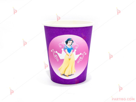 Чашки едноцветни в лилаво с декор Снежанка и седемте джуджета/Snow White and the Seven Dwarfs