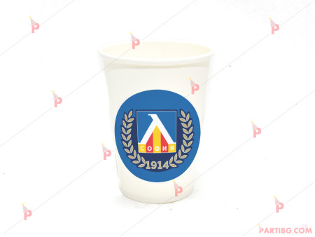 Чашки едноцветни в бяло с декор Левски