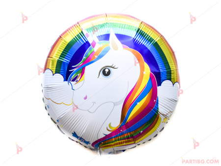 Фолиев балон кръгъл с Еднорог 2
