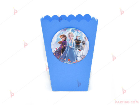 Кофичка за пуканки/чипс с декор Леденото кралство 2 / Frozen 2 в синьо / 1бр.
