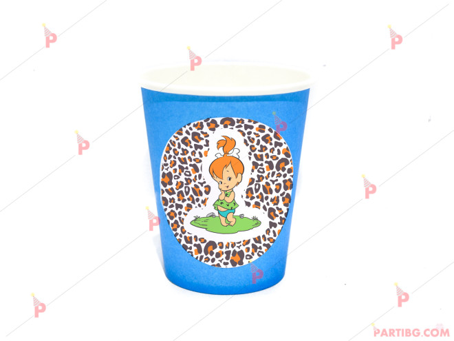 Чашки едноцветни в синьо с декор Пебълс - Семейство Флинстоун / The Flinstones | PARTIBG.COM