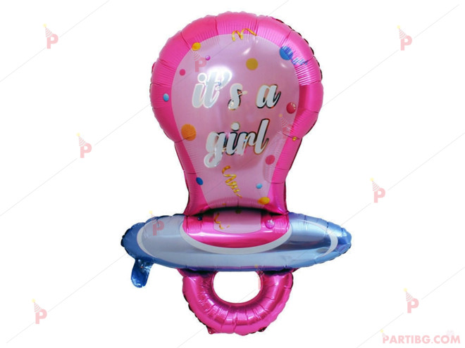 Фолиев балон Биберон розов - It's a girl | PARTIBG.COM