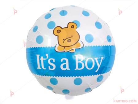 Фолиев балон кръгъл с надпис "IT'S A BOY"