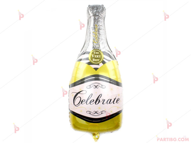 Фолиев балон във формата на бутилка с надпис "Celebrate" | PARTIBG.COM