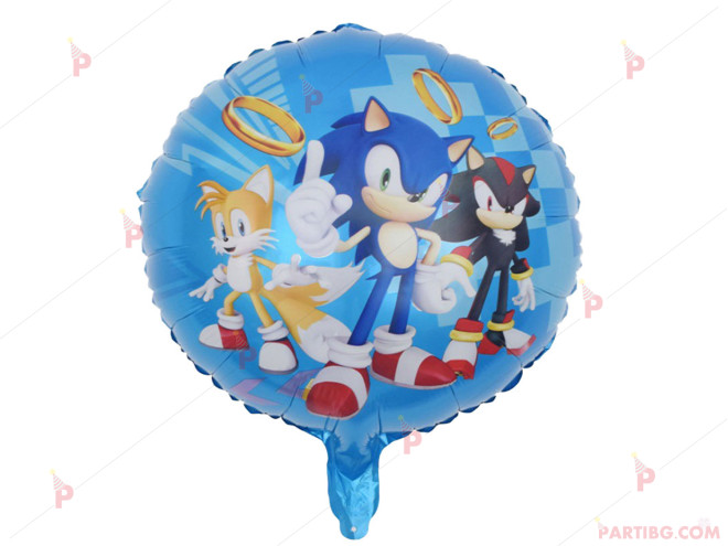 Фолиев балон кръгъл таралежа Соник / Sonic The Hedgehog | PARTIBG.COM