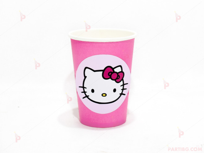 Чашки едноцветни в розово с декор Кити / Hello Kitty 2 | PARTIBG.COM