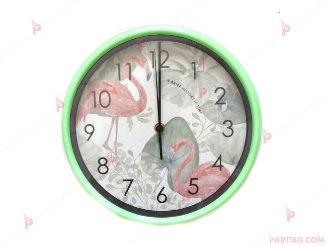 Стенен часовникс декор фламинго | PARTIBG.COM