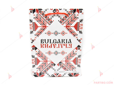 Подаръчна торбичка с надпис "България" и шевици 3