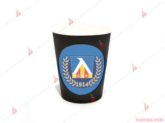 Чашки едноцветни в черно с декор Левски | PARTIBG.COM