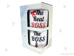 Комплект чаши за кафе с надписи The Boss / The real boss