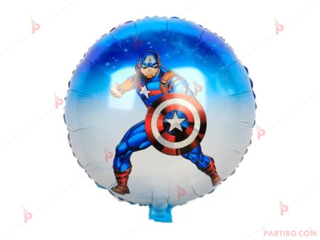 Фолиев балон кръгъл с Капитан Америка