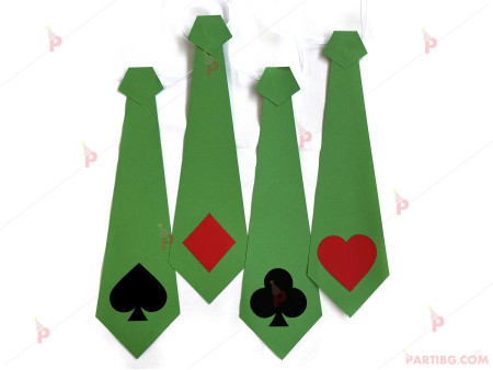 КАРТОНЕНА Вратовръзка за парти с мотиви карти/покер 1 брой