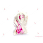 Балони 5бр. в бяло и розово с декор крачета | PARTIBG.COM