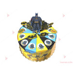 Картонена торта с декор Батман / Batman - 24 парчета с кант и топери | PARTIBG.COM