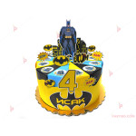 Картонена торта с декор Батман / Batman - 24 парчета с кант и топери | PARTIBG.COM
