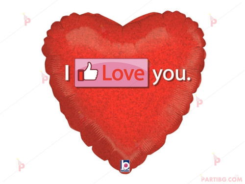 Фолиев балон сърце с надпис "I LOVE YOU" 5 | PARTIBG.COM