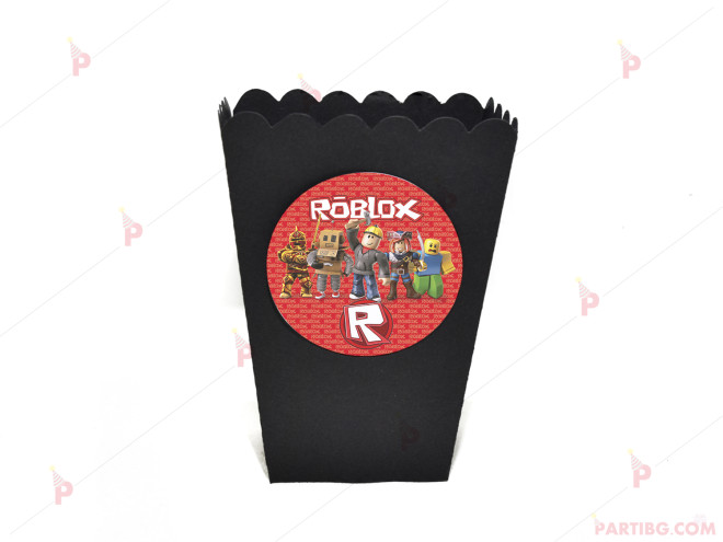 Кофичка за пуканки/чипс с декор Роблокс / Roblox в черно / 1бр. | PARTIBG.COM