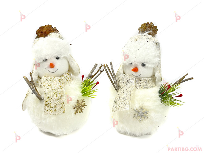 Коледна декорация - Снежко настолен 11см / 1 брой | PARTIBG.COM