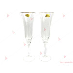 Комплект 2бр. гравирани чаши за шампанско с кант | PARTIBG.COM