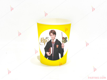 Чашки едноцветни в жълто с декор Хари Потър / Harry Potter