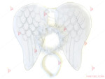 Комплект Ангелче в бяло-диадема и крила