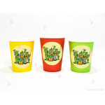Чашки едноцветни в червено с декор Костенурките нинджа / Turtles | PARTIBG.COM