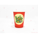 Чашки едноцветни в червено с декор Костенурките нинджа / Turtles | PARTIBG.COM
