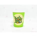 Чашки едноцветни в зелено с декор Костенурките нинджа / Turtles | PARTIBG.COM