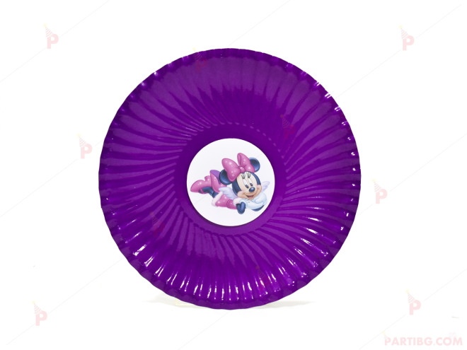 Чинийки едноцветни в лилаво с декор Мини Маус / Minnie Mousee 2 | PARTIBG.COM
