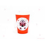Чашки едноцветни в червено с декор Калинки | PARTIBG.COM