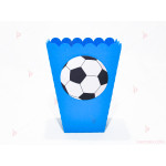 Кофичка за пуканки/чипс с декор футболна топка в синьо | PARTIBG.COM