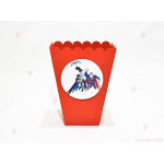Кофичка за пуканки/чипс с декор Батман и Супермен в червено | PARTIBG.COM