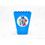 Кофичка за пуканки/чипс с декор Пи Джей Маск/PJ MASKS в синьо | PARTIBG.COM