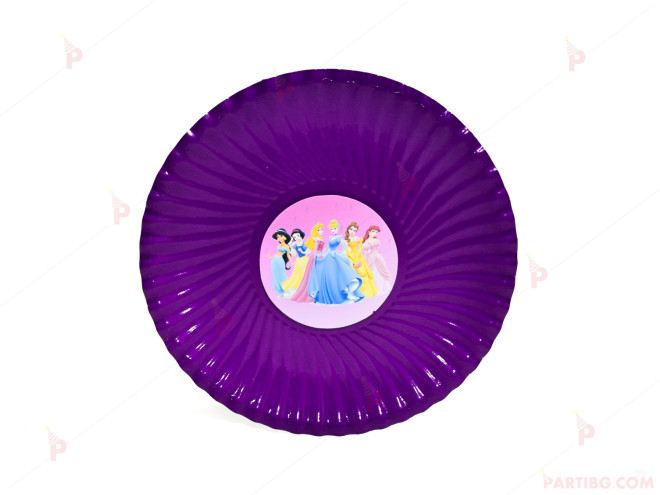 Чинийки едноцветни в лилаво с декор Принцеси / Princess | PARTIBG.COM