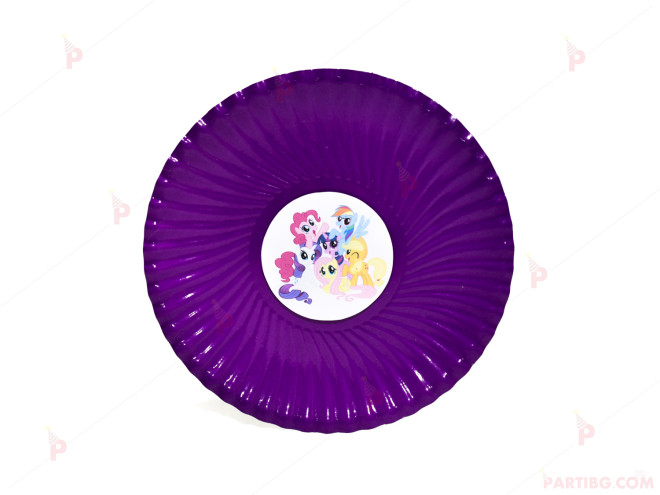 Чинийки едноцветни в лилаво с декор Понита/My little pony | PARTIBG.COM