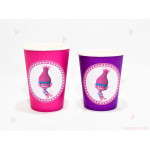 Чашки едноцветни в лилаво с декор Тролчето-Попи | PARTIBG.COM
