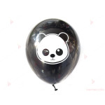 Балони 5бр. черно и бяло с печат Панда | PARTIBG.COM