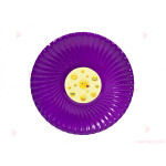 Чинийки едноцветни в лилаво с декор Усмивки / Emoji | PARTIBG.COM