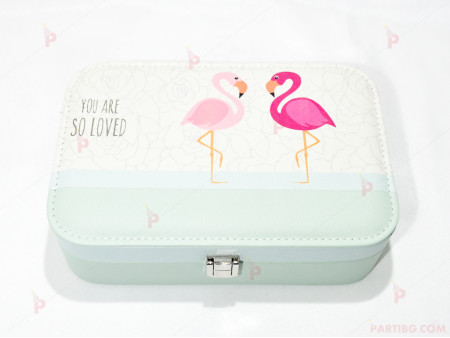Кутия за бижута с декор фламинго