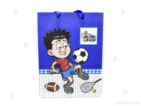 Подаръчна торбичка с футболен декор