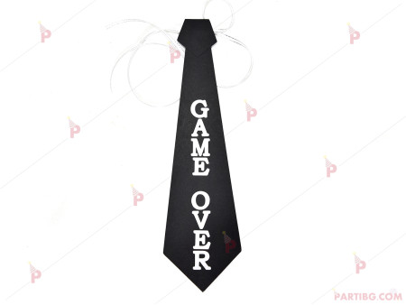 КАРТОНЕНА Вратовръзка за ергенско парти с надпис по Ваш избор - черна