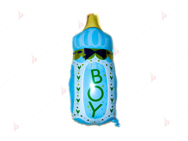 Фолиев балон бебешка бутилка с надпис "BOY" | PARTIBG.COM