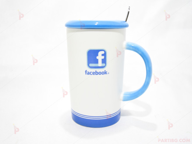 Керамична чаша с капаче и лъжичка | PARTIBG.COM