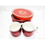 Две чаши с декор сърца и рози в подаръчна кутия 4 | PARTIBG.COM