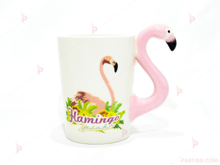 Чаша 3D ефект животни - фламинго 2