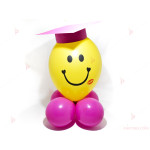 Весело човече от балони с цикламена шапка за дипломиране | PARTIBG.COM